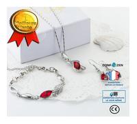 CONFO® Parure de Bijoux Cristal Bijoux-Ange Larmes Dames Parure de Bijoux Collier Bracelet Boucle d'Oreille Cadeau de Vacances