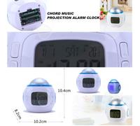 CONFO® réveil lumineux enfant à pile fille veilleuse led projection plafond étoile date heure température changement de couleur musi