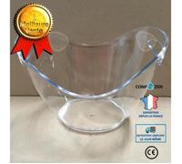 CONFO® Seau à glaçons champagne accessoire vin transparent plastique poignées glace 3 bouteilles dîner table cuisine salle à manger