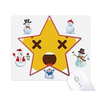 confondre le bavardage en ligne jaune smiley illustration schéma mignon, adorable le bonhomme de neige étoile tapis de souris