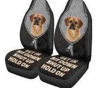 Confort Accessoires Auto Interieur Chien Puggle Monte, Assieds-Toi, Tais-Toi, Attends Protecteur De Voiture Couvre Respirantes Housses Siège Auto pour Suvs, Auto, Trucks, 52X138Cm