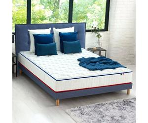 CONFORT DESIGN Amboise Ensemble Matelas et sommier 160 x 200 - Ep.20cm -Ressorts ensachés- Mousse 25 kg/m3 - Fabriqué en France