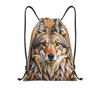 Confort Sac à Dos pour Sport Imprimé du Coyote rusé Sacs à Cordonnet Multifonctionnel Sac d'école pour Gym Fitness Swimming 36X42cm