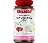 Confort urinaire - Cranberry, Reines des prés - Bio - Comprimés | Cure de 30 jours- 90 comprimés - Elimination rénale - Titré 36mg de PACS - Vegan - Fabrication française - Superdiet