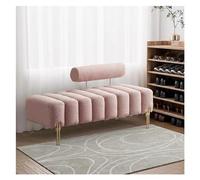 Confortable Banc de Chambre à Coucher, Banc d'extrémité lit Ottoman capitonné, canapé d'entrée Moderne rembourré 2 Places avec Dossier réglable for, Salon, siège fenêtre, Rose(120 * 55 * 42cm)