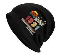 Confortable Bonnet De Loisirs Cadeau d'anniversaire Amusant Vintage 1991 Édition Limitée Chapeau De Ski Multifonctions Bonnet De Nuit pour La Course, Le Patinage, Le Camping