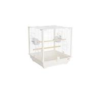 Confortable Cage à Oiseaux carrée en métal for perroquets et canaris Cage d'élevage Cage d'observation Simple Blanc Pratique