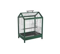Confortable Cage à Oiseaux en métal à Un Seul Niveau, Cage décorative for perroquets et canaris, Cage Domestique, Verte. Pratique