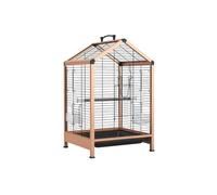Confortable Cage à Oiseaux en métal doré de 22 Pouces de Haut, Cage d'affichage à Un Seul Niveau for perroquets, canaris, perruches, tourtereaux, pinsons. Pratique
