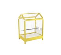 Confortable Cage à Oiseaux en métal Jaune à Un Seul Niveau, Cage décorative for perroquets et canaris. Pratique