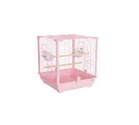 Confortable Cage à Oiseaux en métal Rose carrée Cage d'élevage Cage d'élevage Maison Oiseau Cage ornementale à Un Niveau Pratique