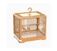 Confortable Cage à Oiseaux Perroquet Maison Grande Cage à Oiseaux Élevage Spécial Cage d'observation Portable à emporter Pratique(Orange)
