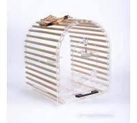 Confortable Cage à Oiseaux Ronde en Acrylique, Portable et Respirante, Facile à Nettoyer, idéale for Les Petits Oiseaux et Les perroquets. Pratique(Grand)