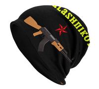 Confortable Casquette De Crâne Kalachnikov Vintage Russian Gun1 Bonnet d'hiver Tricoté Unisexe Bonnet Décontracté pour Ski, Le Sport, Cyclisme