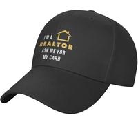 Confortable Casquette De Sport,Snapback Hat Je suis Un Agent Immobilier, Demandez-Moi Ma Carte Respirant Casquette Trucker pour Voyages Cyclisme Homme