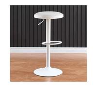Confortable Chaise de Bar Moderne et Simple, Tabouret Haut avec Rotation à 360 degrés, Chaise Salle Manger réglable en Hauteur (67-80 cm)(Blanc)