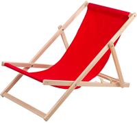Confortable chaise longue en bois rouge idéale pour la plage, le balcon, la terrasse