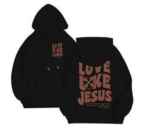 Confortable Inspirant Sweat à Capuche Homme Impression Graphique Sweat à Capuche Religieux Typographique Sweatshirt Lettrage Motif Croix T-shirt à Manches Longues pour Église, Stil-j01 Noir, L