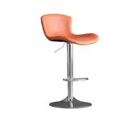 Confortable Mode Simple Tabouret de Bar Moderne ménage Haut lumière Luxe Dossier relevable Chaise 60-80cm Fer pivotante(Orange)