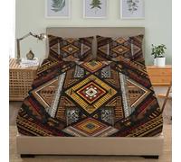 Confortable Parure de Lit 1 Personnes Style Tribal Africain BohèMe Hypoallergène Drap Housse 80x160 cm Poche Profonde 30 cm, Doux et Respirant Brun Draps Housses pour Enfant Ado & Adulte