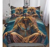 Confortable Pharaon d'Égypte Linge De Lit avec Taies d'oreiller, Finesse TuChar (d'assaut) hamun Housse De Couette Hypoallergénique Chaleur Parure De Lit Double（200x200cm）