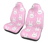 Confortable Protecteur De Voiture Couvre Lapin À Pois Roses Lapin Lièvre Accessoires Auto Interieur Universal Fit Seat Covers Set pour Suvs, Trucks, Sedans, 52X138Cm