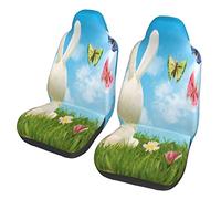 Confortable Seat Covers Set Lapin De Pâques Œufs Colorés Papillon Car Seat Cover Antidérapant Protecteur De Voiture Couvre pour Vehicles, Sedans, Trucks, 52X138Cm