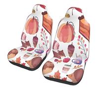 Confortable Siège De Housse De Voiture Écureuil Hérisson Aquarelle d'automne Seat Covers Set Interieur Couvre Siège Voiture pour Sedans, Trucks, Vehicles, 52X138Cm