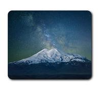 Confortable Tapis de Souris - Voie Lactée scène de Montagne Ski 23,5 x 19,6 cm (9,3 x 7,7 Pouces) pour Les Ordinateurs et Ordinateurs Portables, de Bureau, Cadeaux, Base antidérapante - RM3494