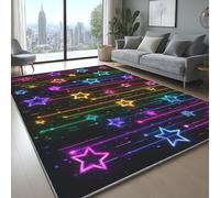 Confortable Tapis Lignes Fantastiques éToiles Polyester Doux Poil Ras Tapis pour Salon Chambre Couloir Chambre d'enfant et Bébé Couleur, 80 x 120 cm
