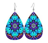 Confortables Boucle D'Oreille En Cuir Mandala Yeux Maléfiques Grecs Boucles D'Oreilles Femme Rétro Boucle D'Oreilles Pendantes En Cuir Pour Decorations Fête Femmes