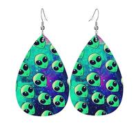 Confortables Boucle D'Oreille Rainbow Éclaboussures Extraterrestre Troisième Œil Leather Earrings Rétro Boucle D'Oreille En Cuir Pour Fête Femmes Fête