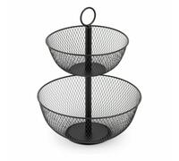 Confortime Corbeille à Fruits Double métal 31 x 31 x 41 cm (4 unités)