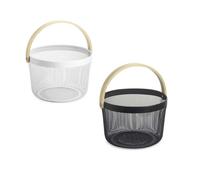 Confortime Panier multifonction en métal et bois 25,5 x 17,5 cm (6 unités)