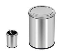 CONFORTIME Poubelle avec Couvercle oscillant 9 l en Zinc, Multicolore, Taille Unique