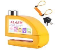 Confozen Antivol Moto avec Alarme 130dB, Bloque Disque en Alliage de Zinc, Mini U Verrouillage Sécurisé, Jaune, 85x56x31mm, Homologué SRA pour Scooter et Moto