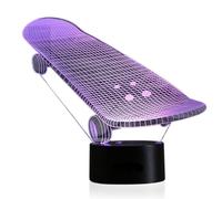 Confozen Lampe Illusion Optique 3D Skateboard, LED 7 Couleurs, Tactile avec Télécommande, Alimentation USB ou Piles, Déco Chambre Enfant