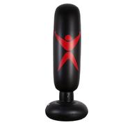 Confozen Sac de Boxe Autoportant, PVC Noir, 160x30cm, Base Stable, pour Taekwondo Sanda Boxe, Entraînement à Domicile, pour Adultes et Ados, Sport