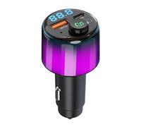 Confozen Transmetteur FM Bluetooth 5.3 pour Voiture, Adaptateur Allume-Cigare avec Charge Rapide QC3.0, Port PD3.0, USB-C, LED Multicolore, Compatible 12V-24V
