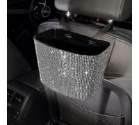 Confronglitter-Poubelle De Voiture Bling Avec Biscuits Abs,Poubelle De Véhicule,Boîte De Rangement,Poubelle À Poussière,Accessoires Intérieurs Automatiques - Type Argent-1.5l-2l