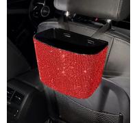 Confronglitter-Poubelle De Voiture Bling Avec Biscuits Abs,Poubelle De Véhicule,Boîte De Rangement,Poubelle À Poussière,Accessoires Intérieurs Automatiques - Type Rouge-1.5l-2l