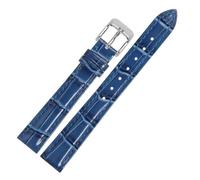 Cong Yi 10 12 13 14 15 16 17 18 19 20 22MM Bracelet De Montre En Cuir Véritable Grain Bambou Fermoir À Boucle Ardillon Hommes Femmes Ceinture(Storm blue,15mm)