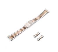 Cong Yi 13 17 19 20 22mm En Gros Creux Extrémité Courbée Solide Vis Liens Remplacement Bracelet De Montre Bracelet Ancien Style Compatible Avec Jubilee Dayjust(Rose Gold,13mm)