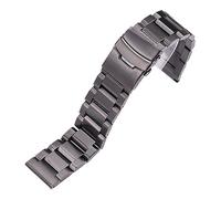 Cong Yi 18 20 22 24mm Bracelets Bracelet Femmes en Acier Inoxydable Brossé Montre-Bracelet Bracelet Bande Double Push Déploiement Fermoir(Black_22mm)