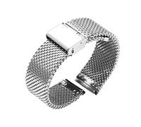 Cong Yi 18mm 20mm 22mm 24mm 50mm Milanaise Libération Quick Regarder Band Bande En acier inoxydable Bracelet Noir(Silver,20mm)