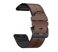 Cong Yi 22 Bracelets de montre en cuir + silicone de 26 mm compatibles avec Garmin Fenix 7X 7 6X 6 Pro 5X 5 Epix Gen 2 Smartwatch EasyCompatible avec les bracelets Bracelet(Silicone Leather 4)