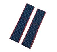Cong Yi 22mm 24mm Bracelet En Nylon Souple Caoutchouc Accessoires De Montre Compatibles Avec Le Breitling(Blue Red Side,24mm With Logo,Black Buckle)