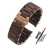 Cong Yi Acier de la bande de montre en caoutchouc en silicone en caoutchouc compatible avec AR5890 AR5889 AR5858 AR5920 AR5868 AR8023 23 20 mm Bracelet du groupe de montre(Brown rose buckle,20mm)