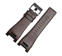 Cong Yi Bande de montre en cuir véritable de 32 mm for la bracelet de montre diesel DZ1216 DZ1273 DZ4246 DZ4247 DZ287 Bracelet au poignet respirant doux(BrownB black buckle)