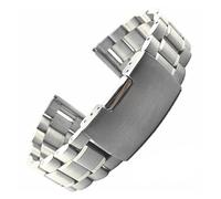 Cong Yi Bracelet De Montre De Rechange Solide À 5 Perles, 14, 16, 18 Mm, 19, 20 Mm, 21, 22 Mm, 24 Mm, 26 Mm, En Acier Inoxydable Avec Broches(Silver,21mm)